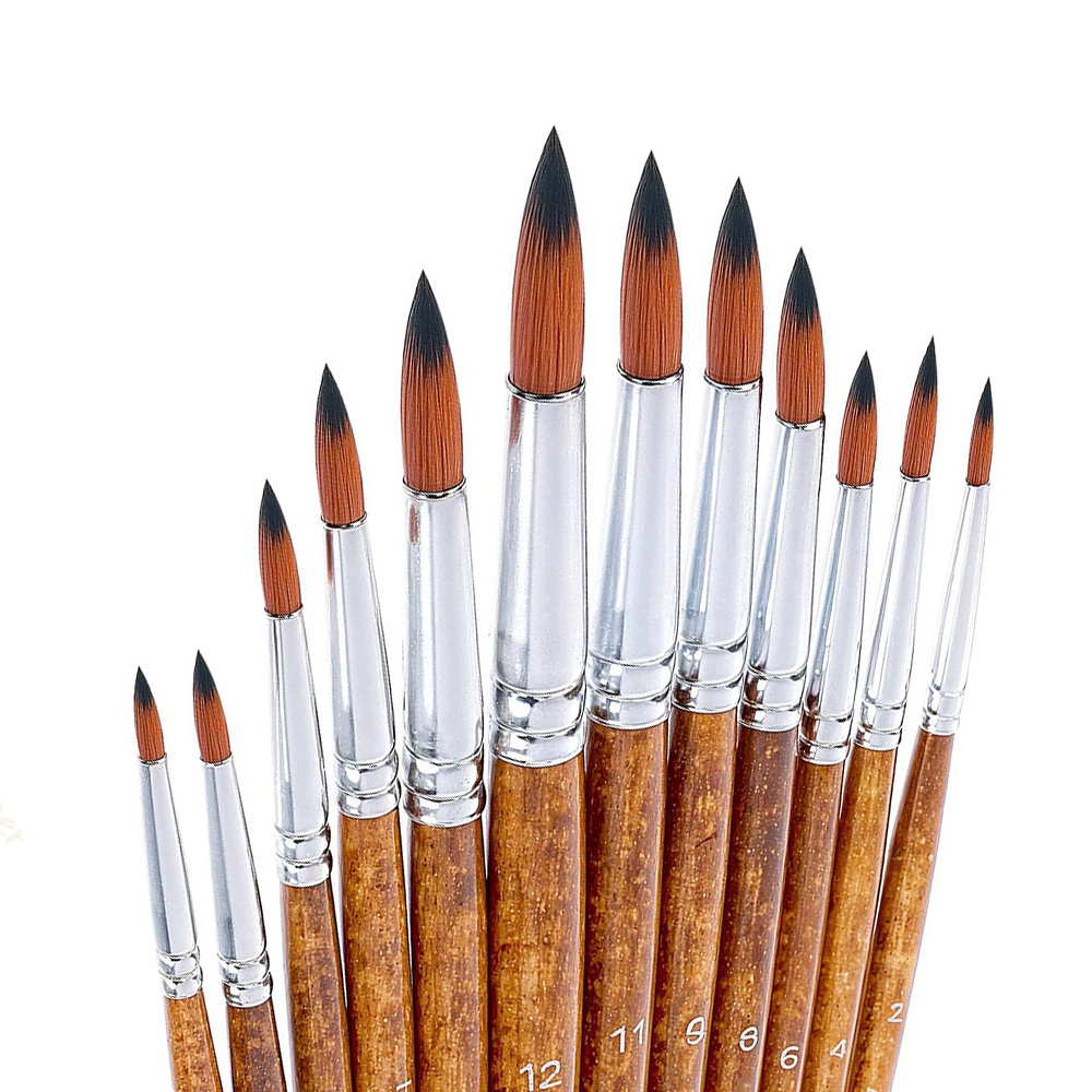 Gouache Paint Set - 12pçs pincéis de pintura de aquarela