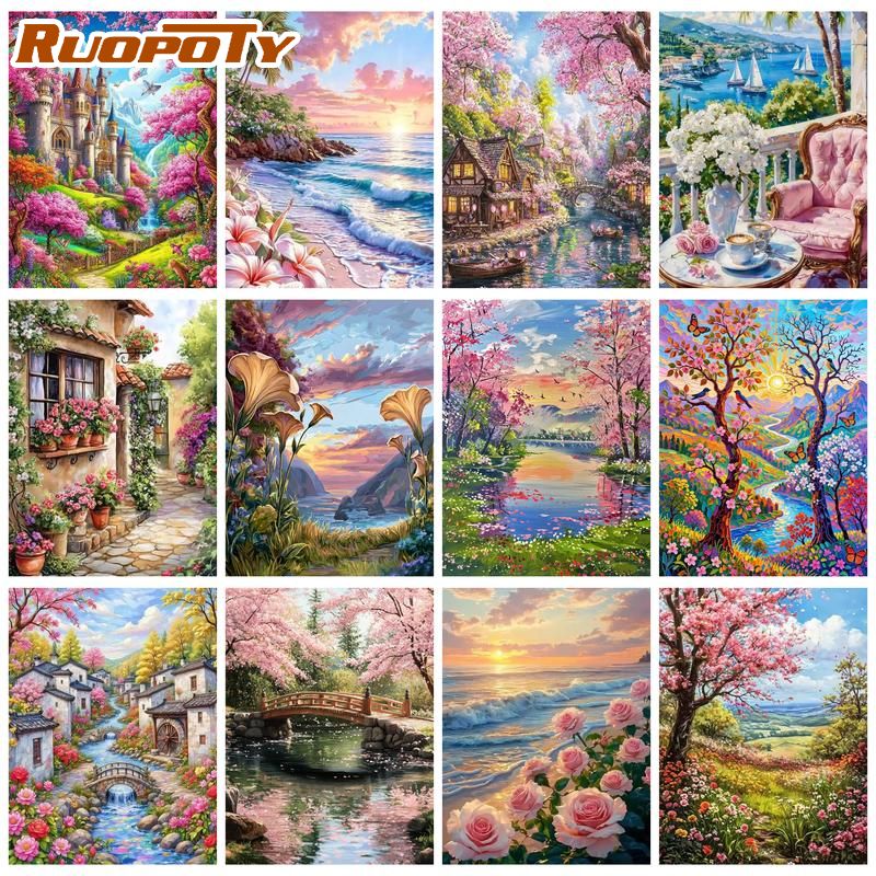 Art Craft Ideas Easy - RUOPOTY Pintura por Números Praia ao