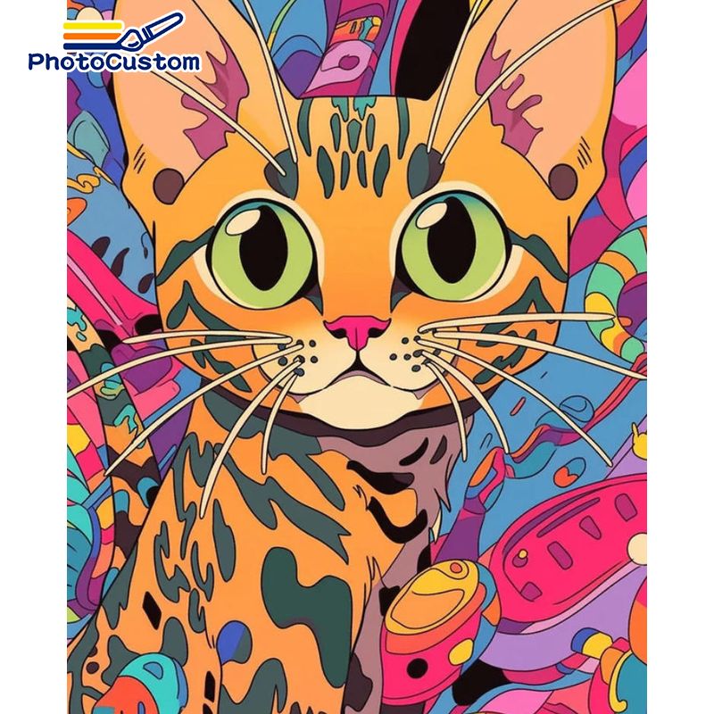 Art Craft Ideas Easy - Pintura por Números Gato Ruivo PhotoCustom: