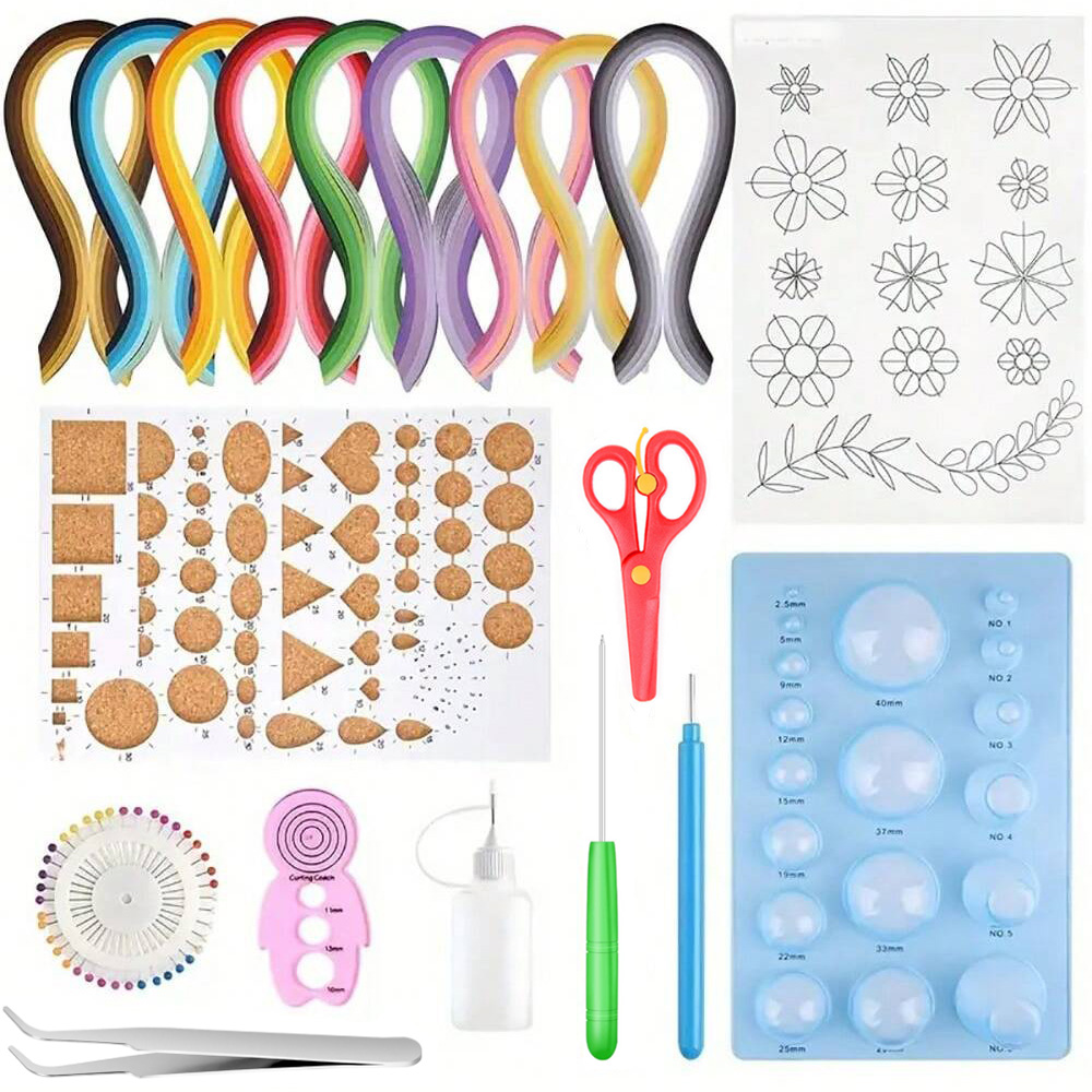 Quilling Paper Strips - Papel colorido Quilling Tool Kit para