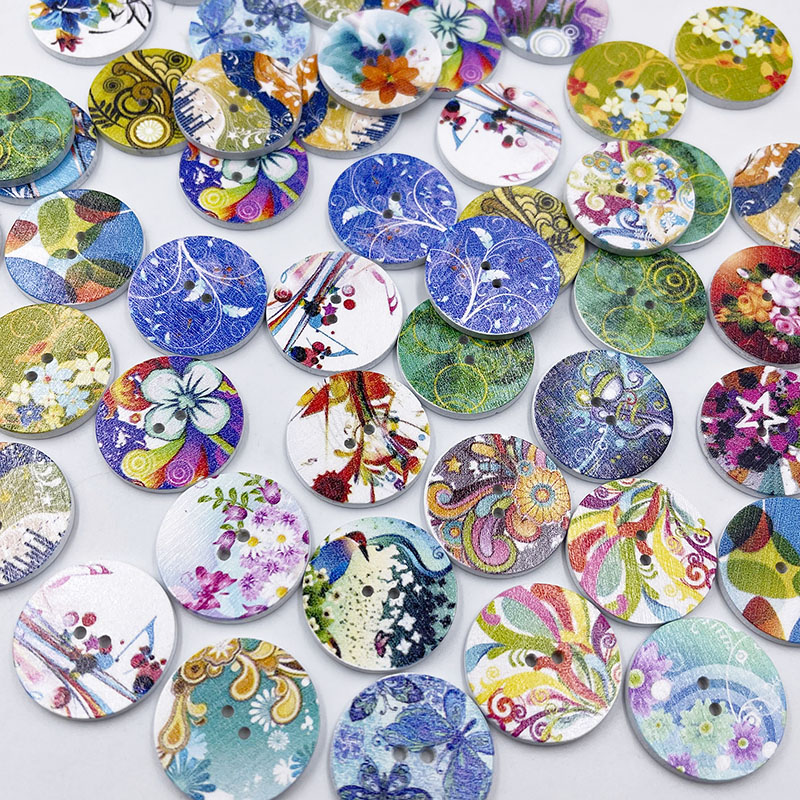 Art Craft Kite - Botões decorativos de madeira flor mista,