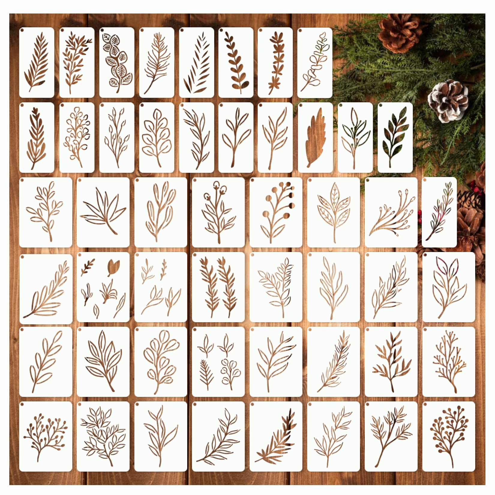 Art Craft Using Leaves - 50 Estênceis de Folhas para Artesanato,
