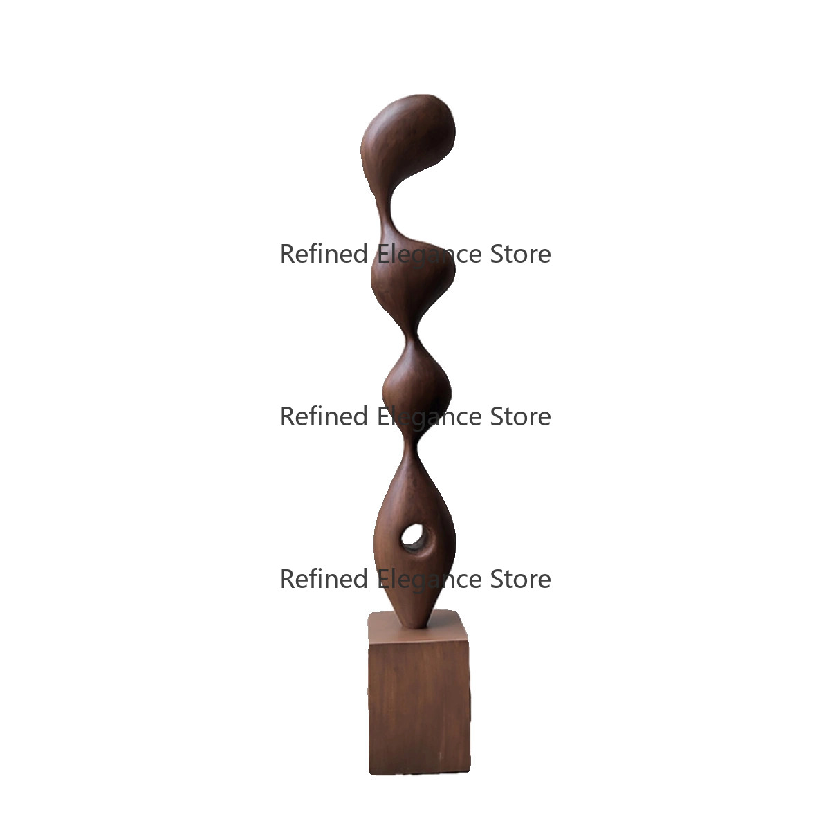 Art Craft Gallery - Escultura Abstrata de Madeira Sólida Feita