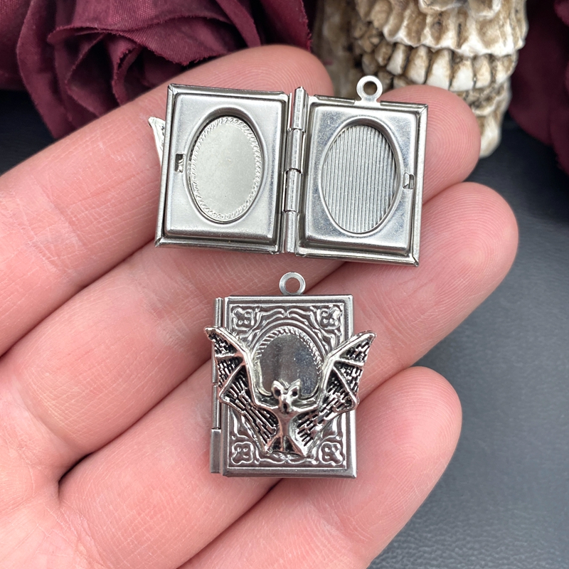Art Craft Display - 2 pçs 27*22mm bat livro medalhão