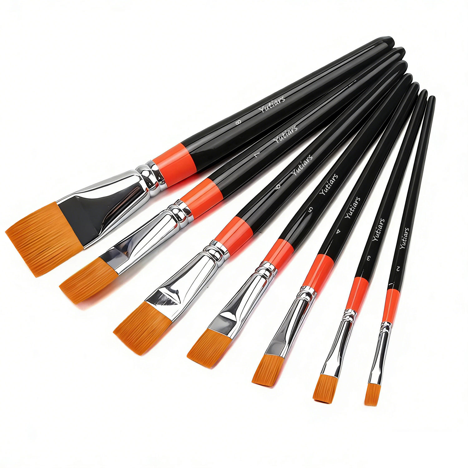 Gouache Paint Set - Conjunto de 8 Pincéis Profissionais Planos