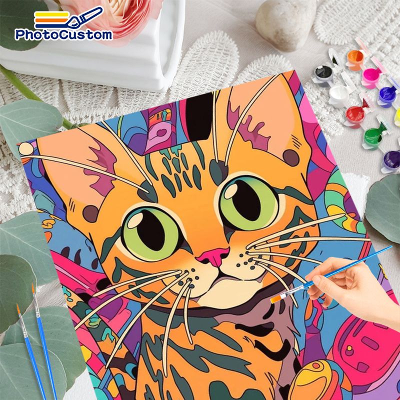 Pintura por Números Gato Ruivo - Art Craft Ideas Easy avaliação e preço