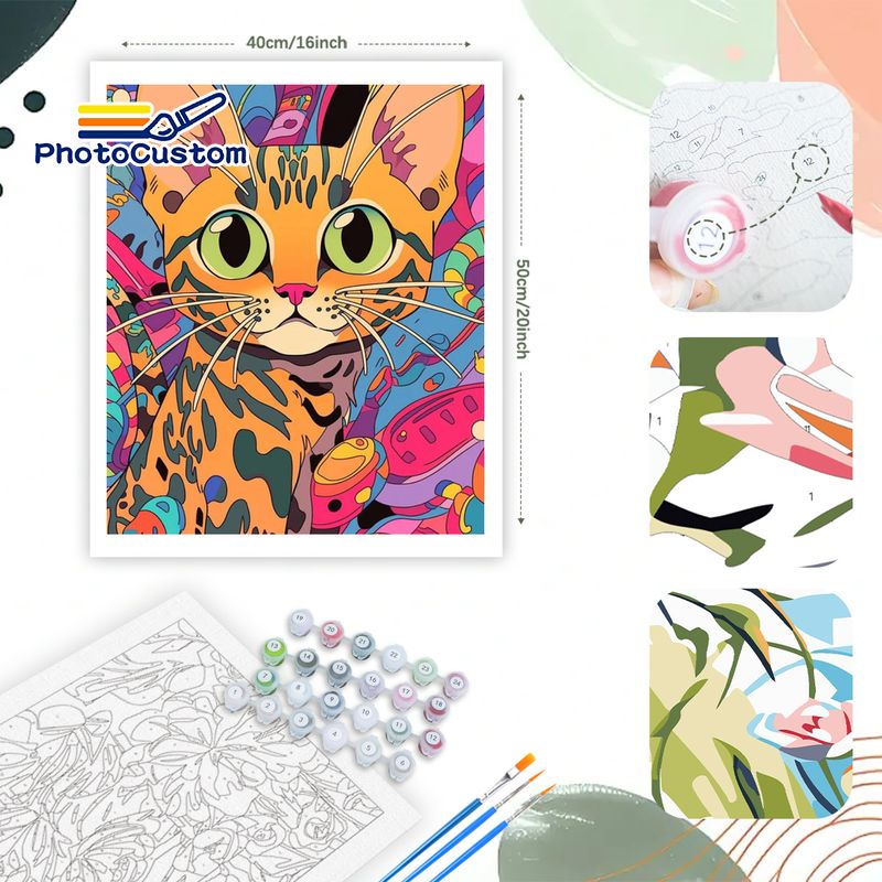 Pintura por Números Gato Ruivo - Art Craft Ideas Easy avaliação e preço