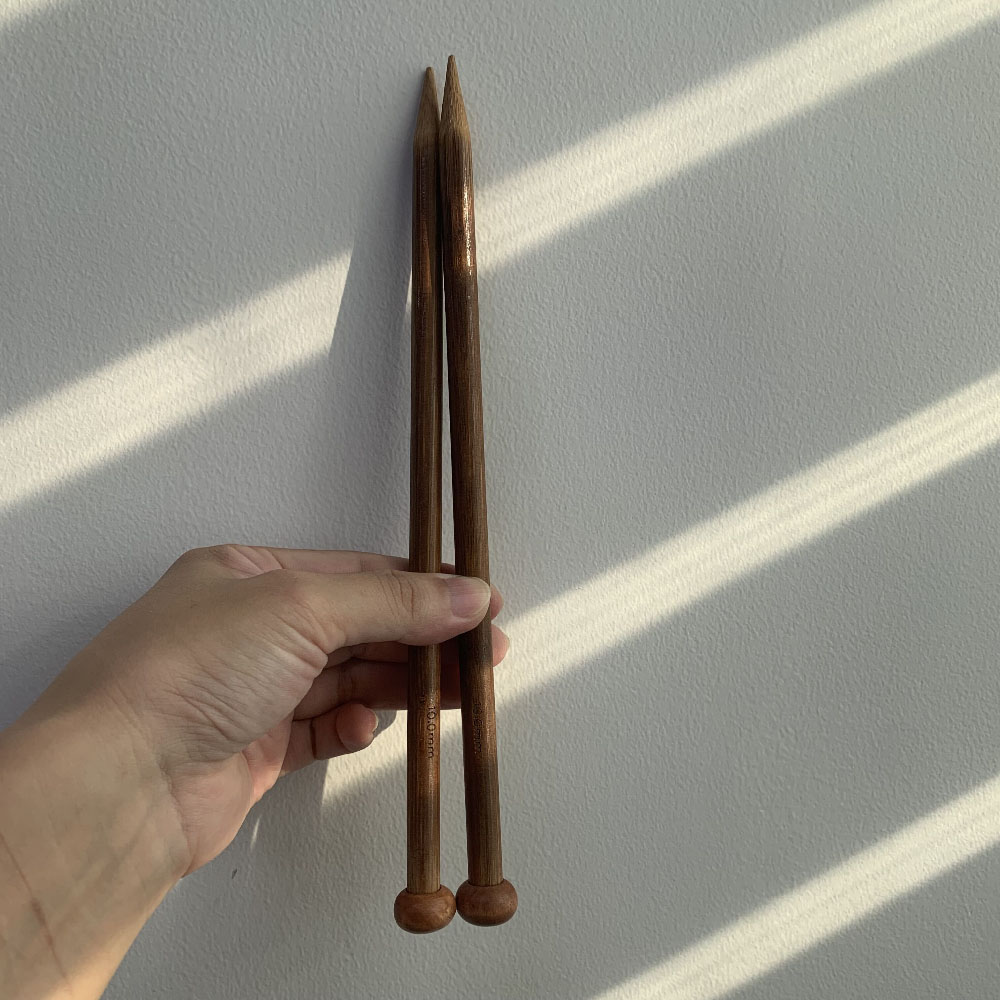 Par de agulhas de tricô de bam - Art Craft Stick avaliação e preço