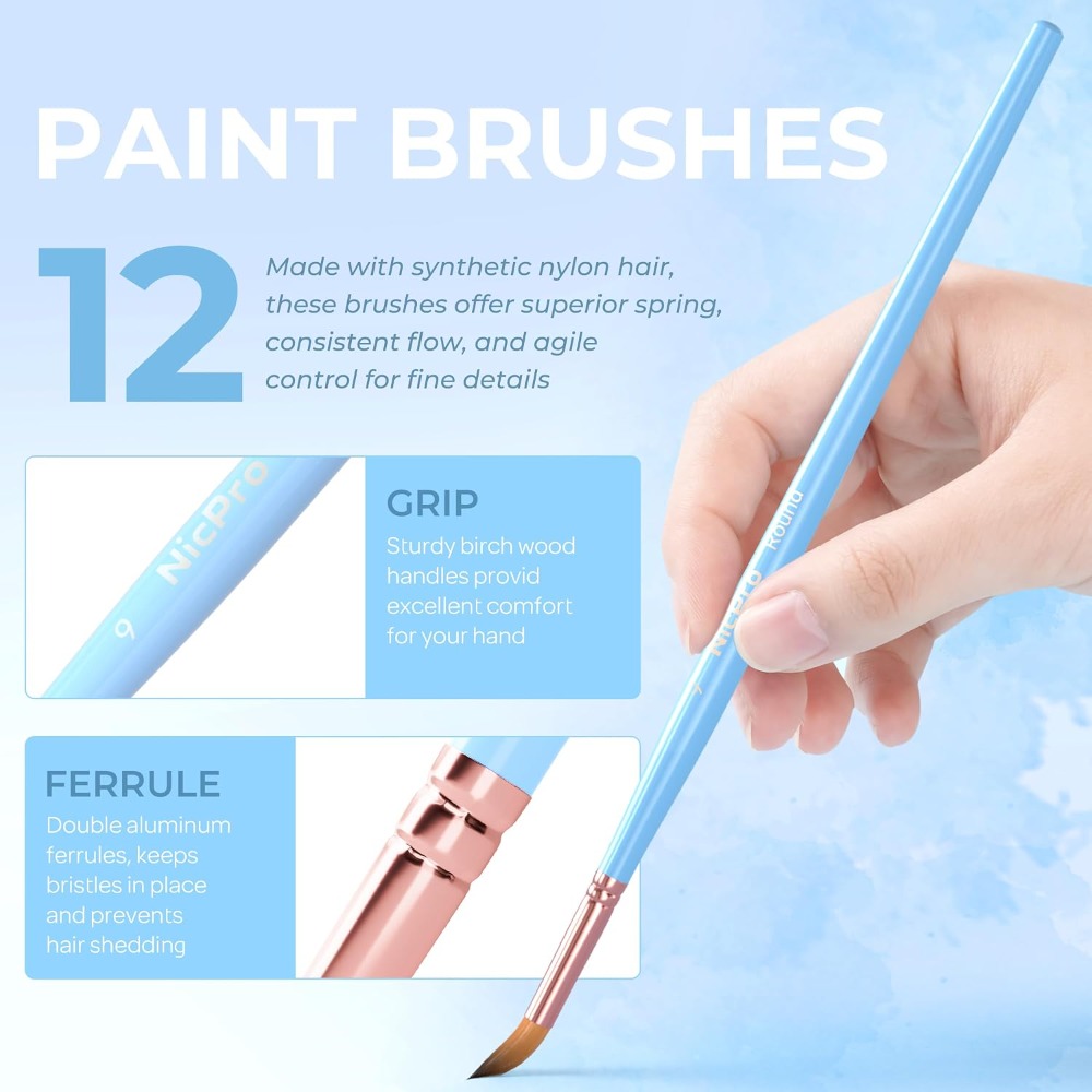 Conjunto de 12 Pincéis de Pint - Gouache Paint Set avaliação e preço