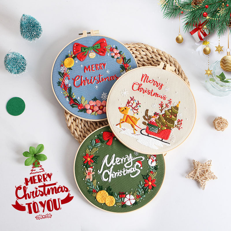 Feliz Natal DIY bordado Kit pa - Art Craft Kite avaliação e preço