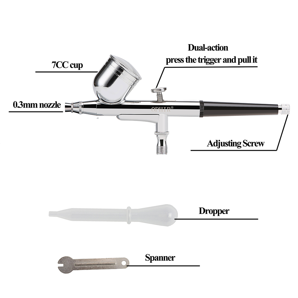 OPHIR-Dual Action Airbrush Kit - Art Craft Kite avaliação e preço