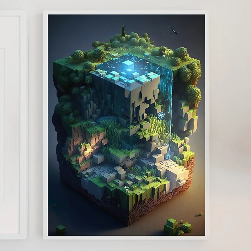 M-minecraft cartaz meu jogo pi - Art Craft Game avaliação e preço